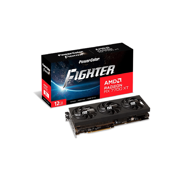 PowerColor Radeon RX 7700 XT Fighter 12GB GDDR6  Tarjeta Gráfica AMD