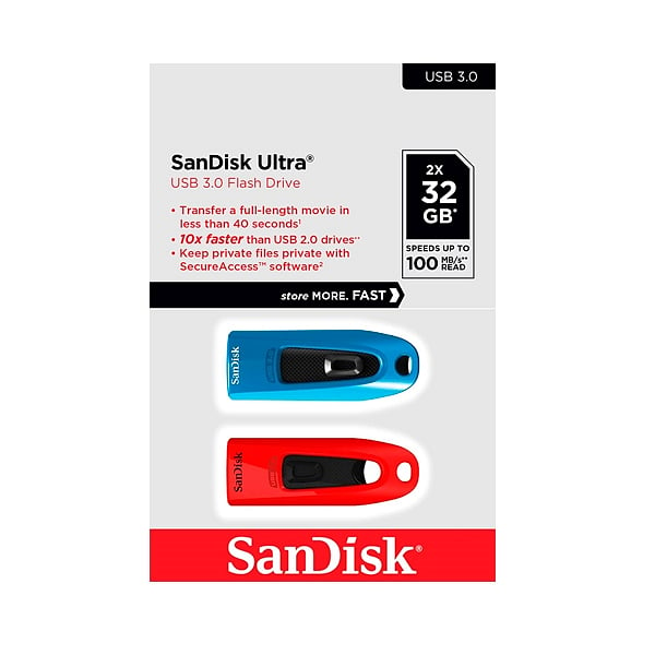 SanDisk Ultra USB 30 32GB Pack de 2  PenDrive