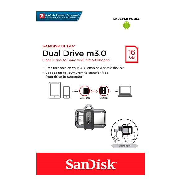 SanDisk Ultra Dual Drive m30 USB 30 16GB  PenDrive