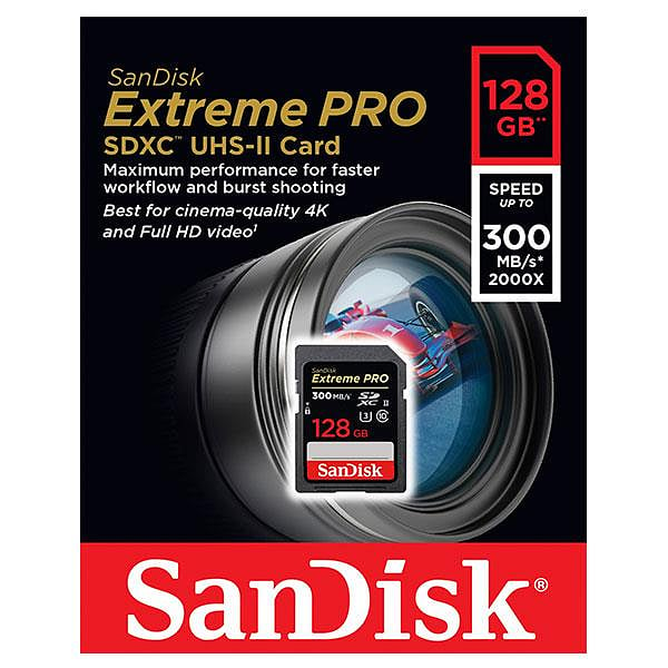 SanDisk Extreme Pro 128GB 300MBs UHSII  Tarjeta SD