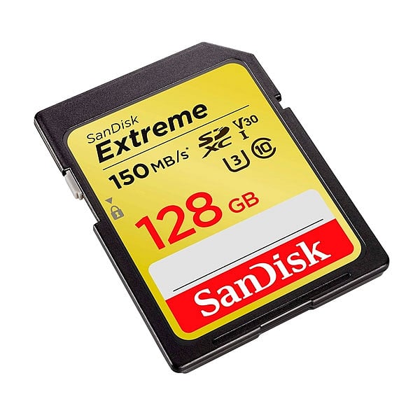 SanDisk Extreme 128GB 150MBs V30 UHSI U3  Tarjeta SD