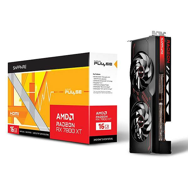 Sapphire Radeon RX 7800 XT Pulse Gaming  16GB GDDR6  Tarjeta Gráfica AMD