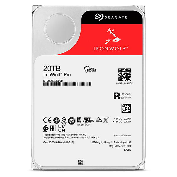 Seagate IronWolf Pro 20TB  Disco Duro 35 7200 RPM 256MB SATA