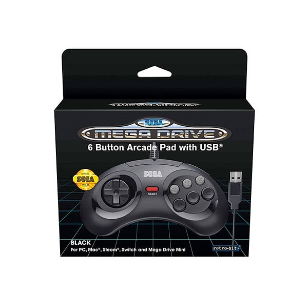 SEGA Mega Drive mini mando oficial negro de 6 botones