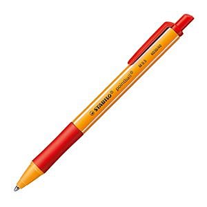 Stabilo Pointball Boligrafo Retractil  Punta de 1mm  Tinta con Base de Aceite  Recargable  79 Plastico Reciclado  Grip Antideslizante  Color Rojo