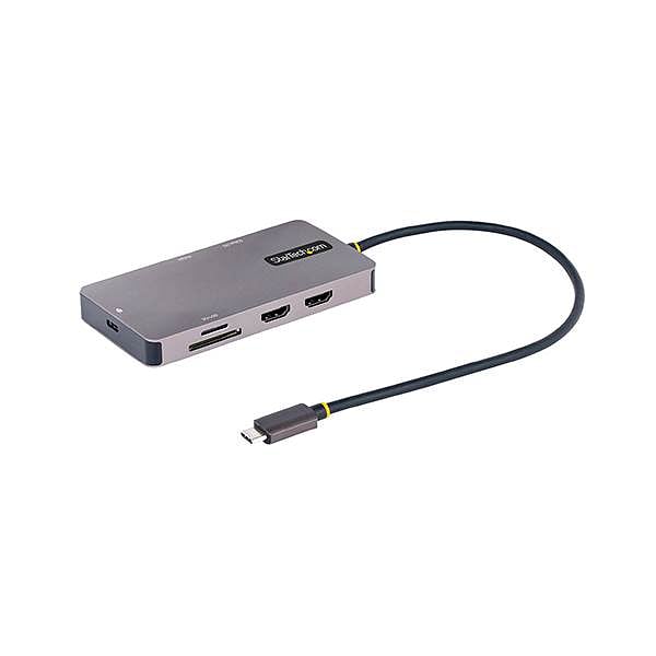 StarTechcom Adaptador Multipuertos USBC a 2x HDMI PD 100W Hub USB Red