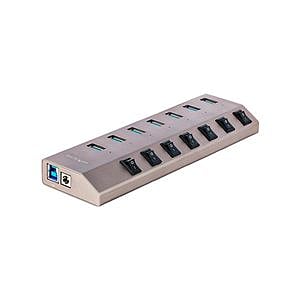 StarTechcom Hub Concentrador USBC de 7 Puertos con Interruptores