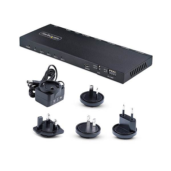 StarTechcom Splitter HDMI de 4 Puertos 4K 60Hz Escalador Incorporado