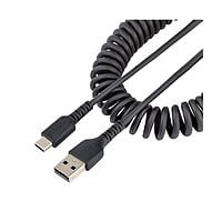 StarTech.com Cable 1m de Carga USB A a USB C, USB Tipo C Rizado USB 2.0