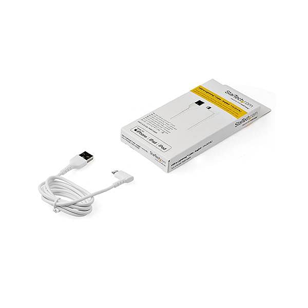 StarTechcom Cable USBA a Lightning Acodado de 1 m  Color Blanco