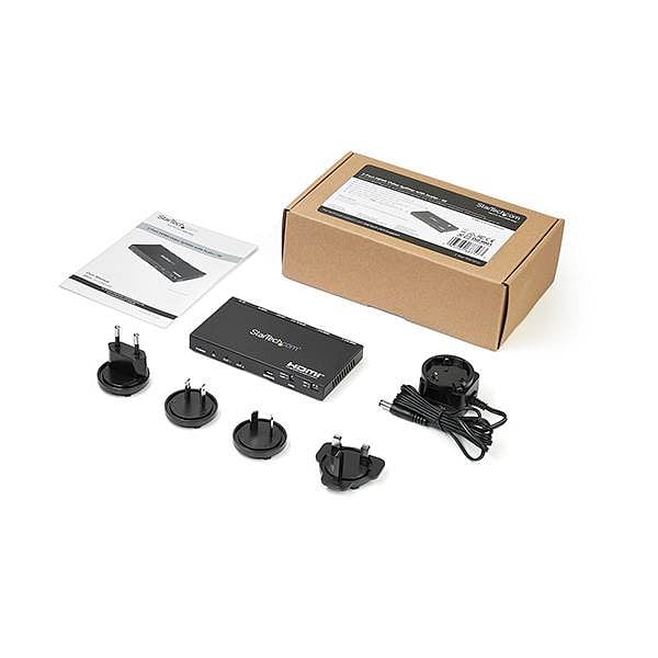 StarTechcom Divisor HDMI 2 Puertos 4K 60Hz con Escalador Incorporado