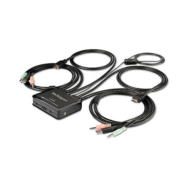 StarTechcom Switch KVM de 2 Puertos HDMI con Cables Incorporados 4K60Hz