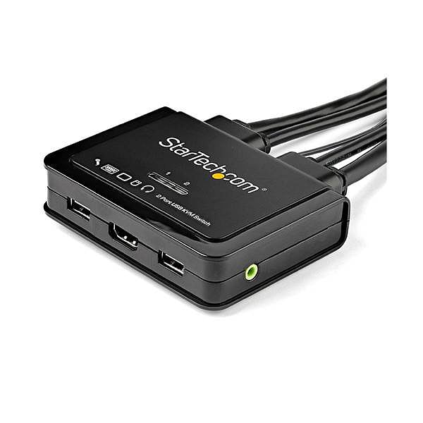 StarTechcom Switch KVM de 2 Puertos HDMI con Cables Incorporados 4K60Hz