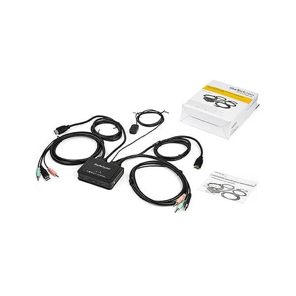 StarTechcom Switch KVM de 2 Puertos HDMI con Cables Incorporados 4K60Hz