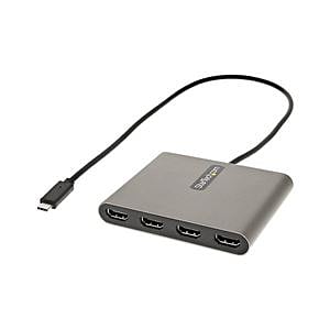 StarTechcom Adaptador USBC a 4x HDMI  USB Tipo C a 4 Monitores  1080p
