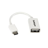 StarTech.com Cable Adaptador Micro USB a USB OTG Blanco de 1