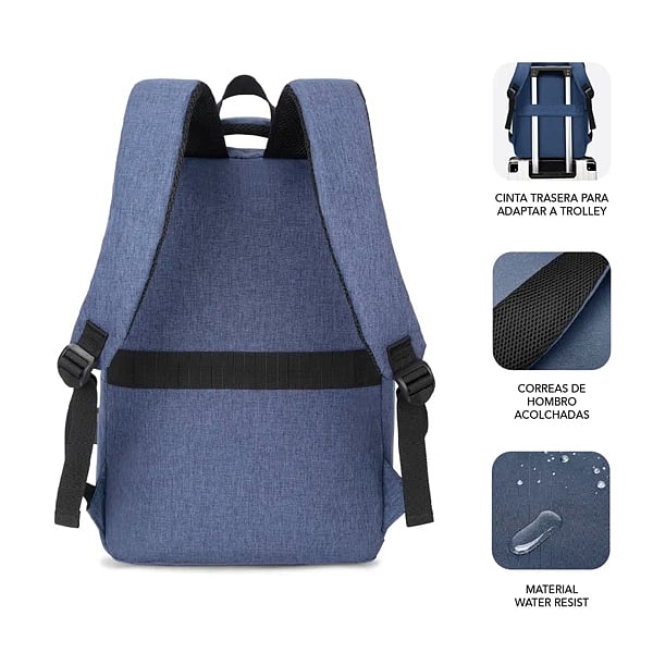 Subblim City Backpack para Portátiles hasta 156 Puerto USB Azul  Mochila