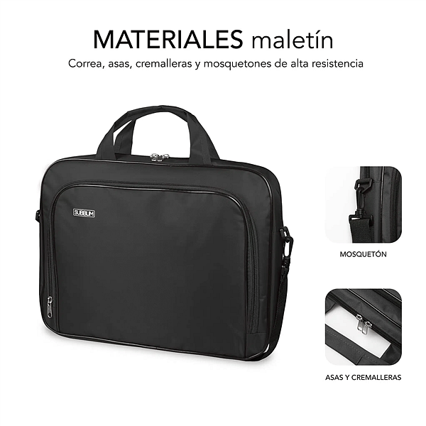 Subblim Oxford para portátiles hasta 14 Black  Maletín