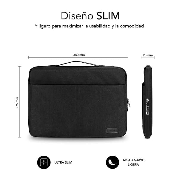 Subblim Elegant Laptop Sleeve para Portátiles hasta 14 Negro  Maletín