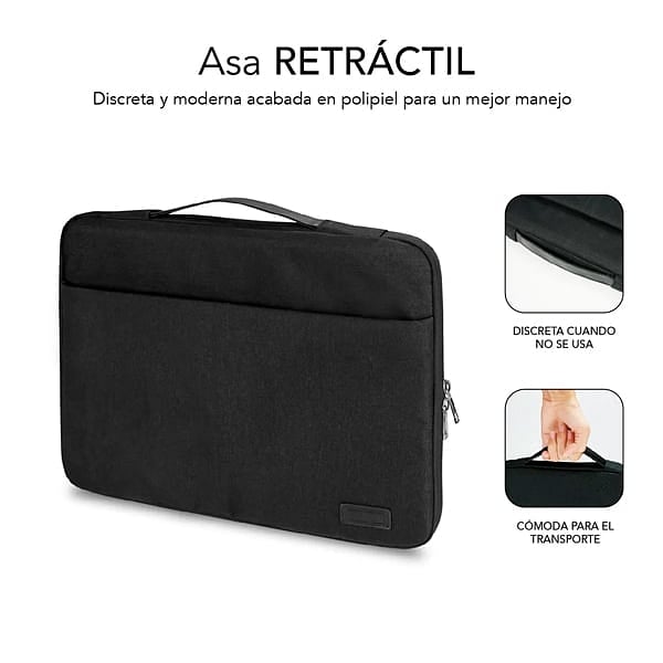 Subblim Elegant Laptop Sleeve para Portátiles hasta 14 Negro  Maletín