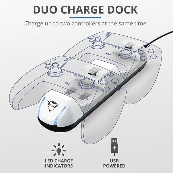 Trust GXT 251 Duo Charging Dock  PS5  Base de carga