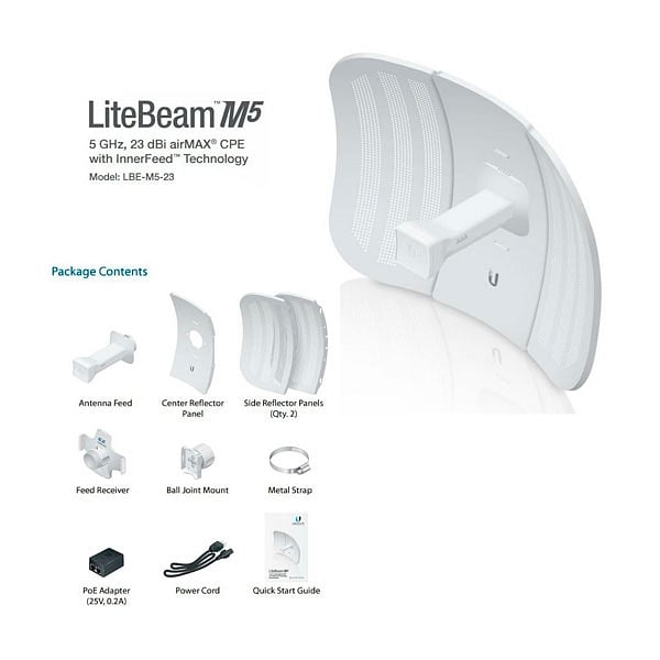 Ubiquiti LBEM523 5GHz LiteBeam 23dBi airMAX  Antena wifi