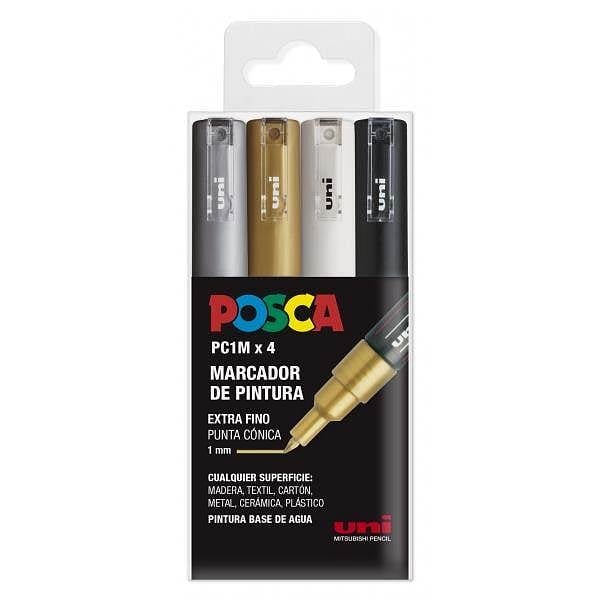 Rotuladores UniBall Posca  Estuche 4 marcadores PC1M GSWB 182634669