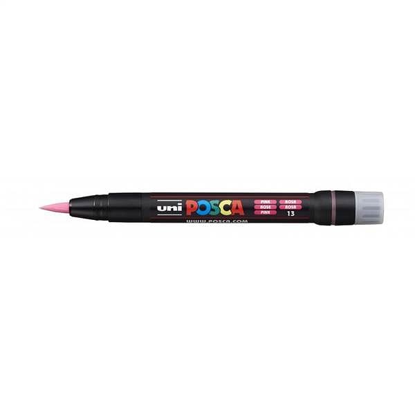 Posca PCF350 Marcador de Pintura  Punta Acrilica Estilo Pincel  Base al Agua  No Permanente  Resistente a la Luz  Inodoro  Color Rosa