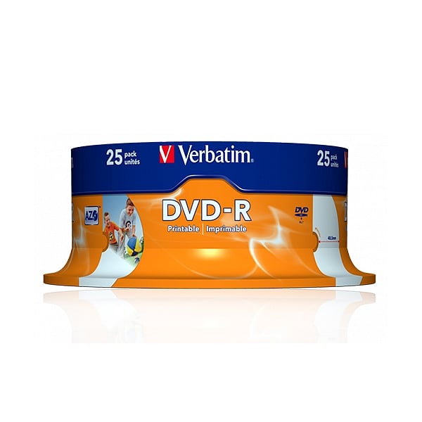 DVDR Verbatim Imprimible 16X Tarrina25uds