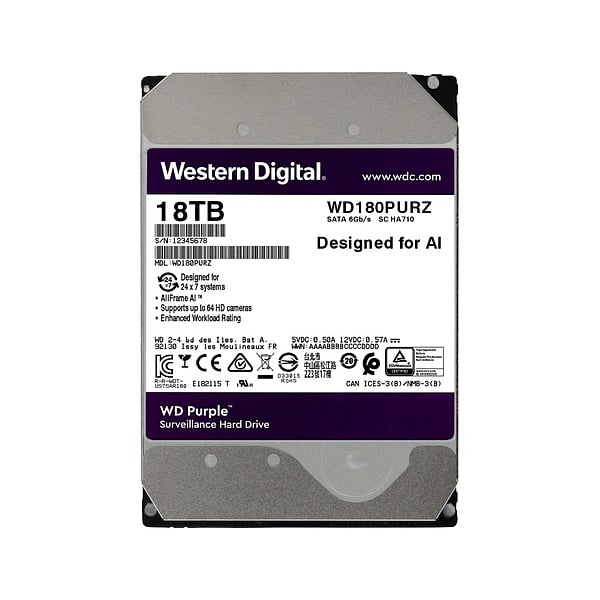 WD Purple 18TB 512MB 35 SATA  Disco Duro