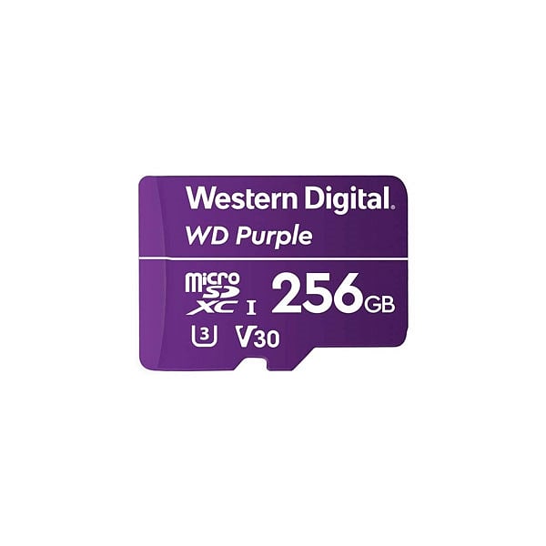 WD Purple 256GB   Tarjeta MicroSD para videovigilancia