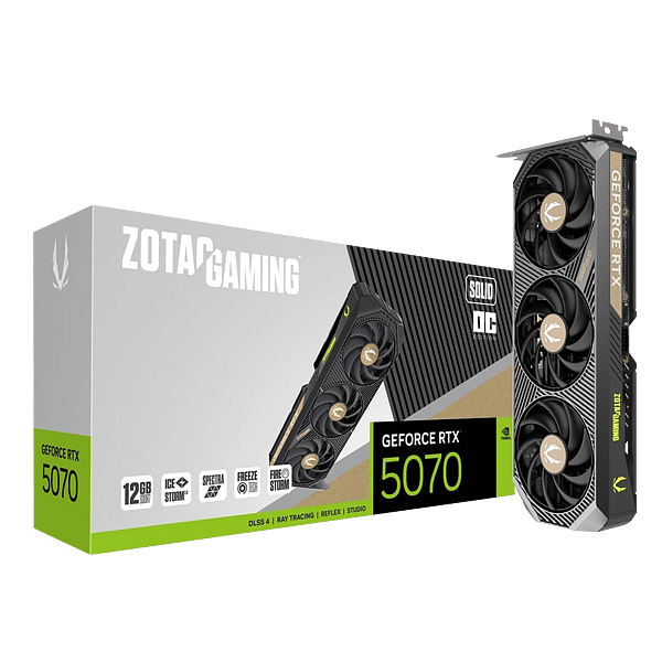 Zotac GeForce RTX 5070 Solid OC 12GB GDDR7 DLSS4  Tarjeta Gráfica Nvidia