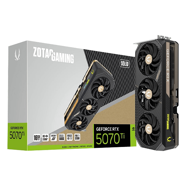 Zotac GeForce RTX 5070 Ti Solid 16GB GDDR7 DLSS4  Tarjeta Gráfica Nvidia