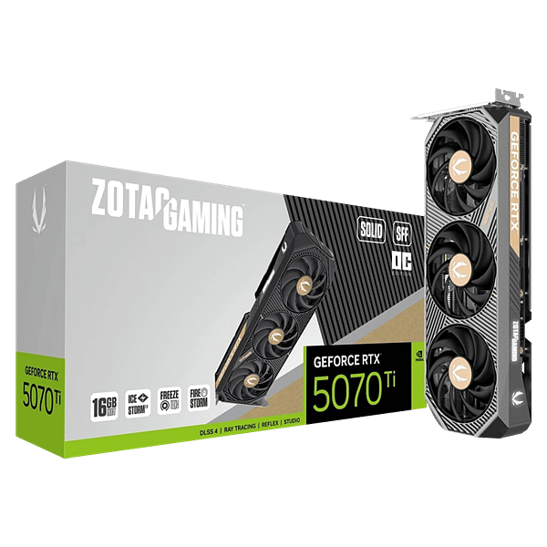 Zotac GeForce RTX 5070 Ti Solid SFF OC 16GB GDDR7 DLSS4 V2  Tarjeta Gráfica Nvidia