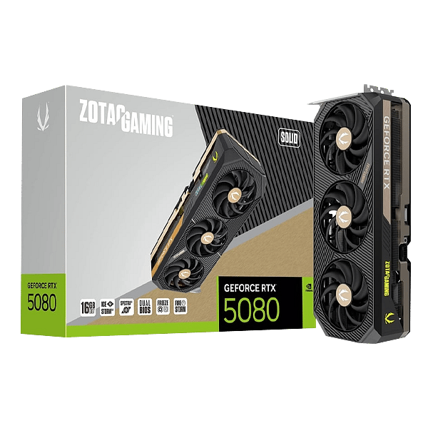 Zotac GeForce RTX 5080 Solid 16GB GDDR7 DLSS4  Tarjeta Gráfica Nvidia