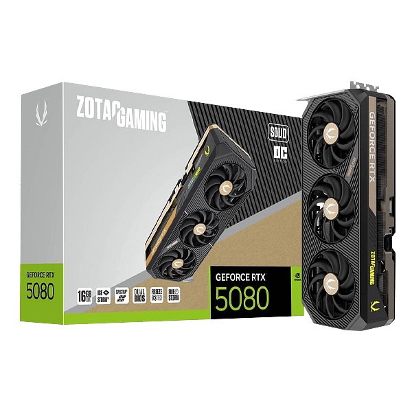 Zotac GeForce RTX 5080 Solid OC 16GB GDDR7 DLSS4  Tarjeta Gráfica Nvidia