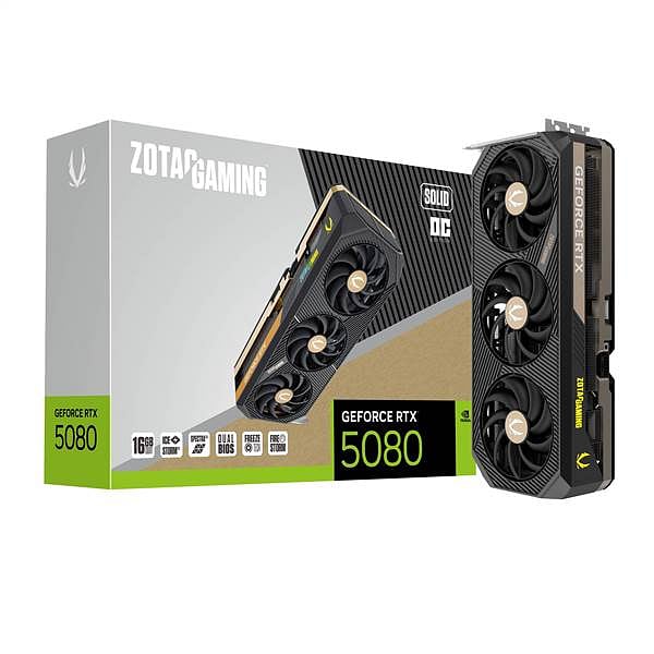 Zotac GeForce RTX 5080 Solid Core OC 16GB GDDR7 DLSS4  Tarjeta Gráfica Nvidia