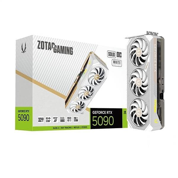 Zotac GeForce RTX 5090 Solic OC White 32GB GDDR7 DLSS4  Tarjeta Gráfica Nvidia
