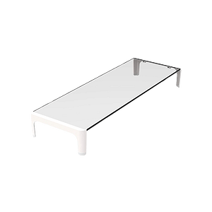 Approx Elevador Monitor Mesa Cristal Blanco  Soporte