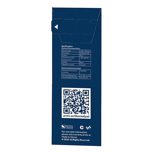 Arctic 120 x 20 x 05 mm pack de 2  Thermal pad