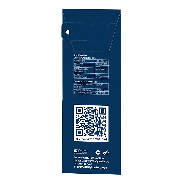 Arctic 120 x 20 x 05 mm pack de 2  Thermal pad