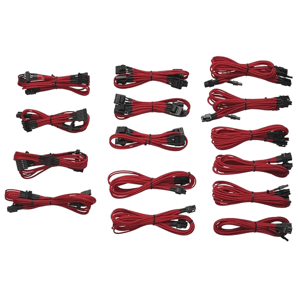 Corsair kit DC mallado rojo  Cable alimentación