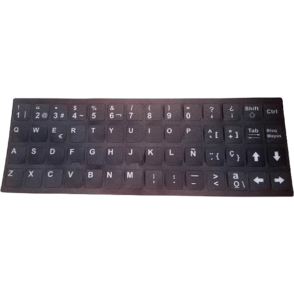 Adhesivo alta calidad para convertir un teclado de portátil a QWERTY en Español color Negro