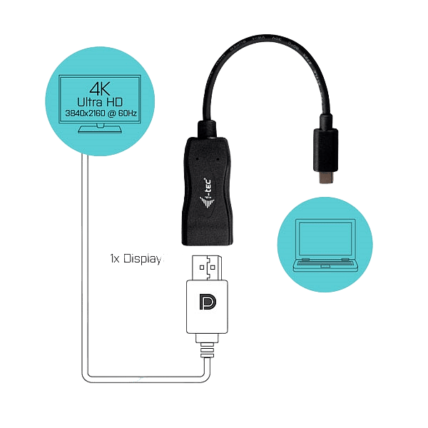 ITec USBC Display Port 4K a 60Hz  Adaptador