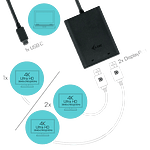 ITec USBC a 2 x Display Port 4K  Adaptador