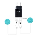 ITec USB Power Charger 2 Ports Negra  Adaptador
