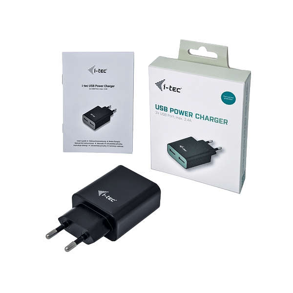 ITec USB Power Charger 2 Ports Negra  Adaptador