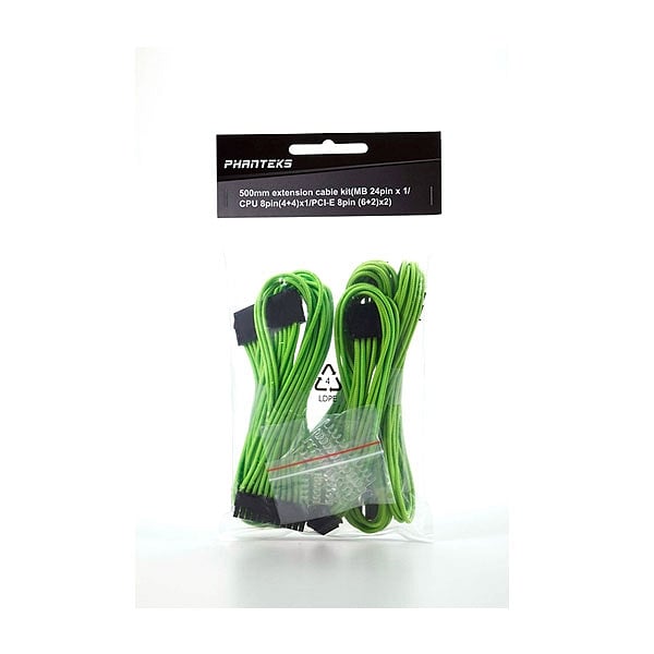 Phanteks KIT cableado 50cm verde  Cables