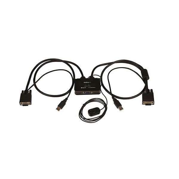 StarTechcom Switch Conmutador KVM de Cable con 2 Puertos VG