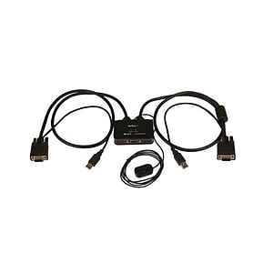 StarTechcom Switch Conmutador KVM de Cable con 2 Puertos VG